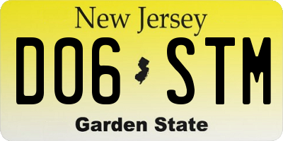 NJ license plate D06STM