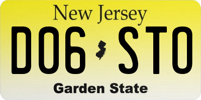 NJ license plate D06STO