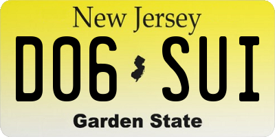 NJ license plate D06SUI