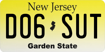 NJ license plate D06SUT