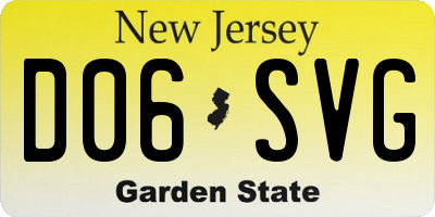 NJ license plate D06SVG