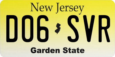 NJ license plate D06SVR