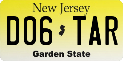 NJ license plate D06TAR