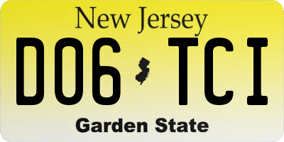 NJ license plate D06TCI