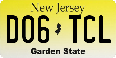 NJ license plate D06TCL