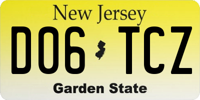 NJ license plate D06TCZ