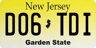 NJ license plate D06TDI