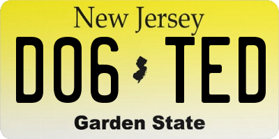 NJ license plate D06TED