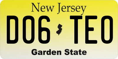 NJ license plate D06TEO