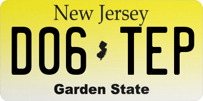 NJ license plate D06TEP