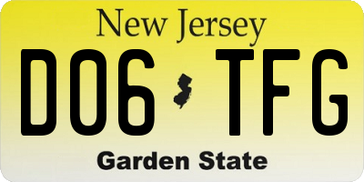 NJ license plate D06TFG