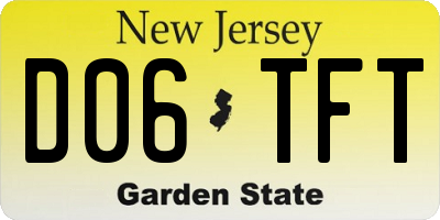NJ license plate D06TFT