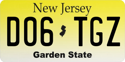 NJ license plate D06TGZ