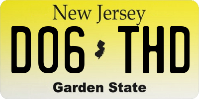 NJ license plate D06THD