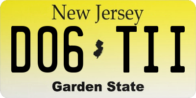 NJ license plate D06TII
