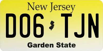 NJ license plate D06TJN