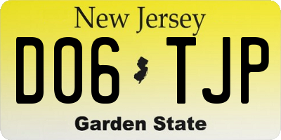 NJ license plate D06TJP