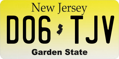 NJ license plate D06TJV