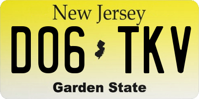 NJ license plate D06TKV