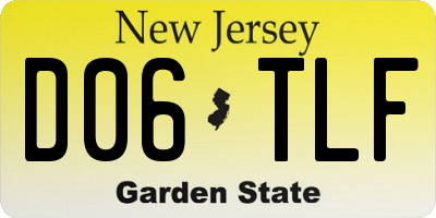 NJ license plate D06TLF