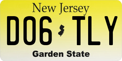 NJ license plate D06TLY