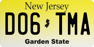 NJ license plate D06TMA