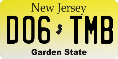 NJ license plate D06TMB