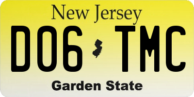 NJ license plate D06TMC