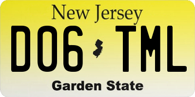 NJ license plate D06TML