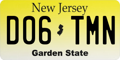 NJ license plate D06TMN