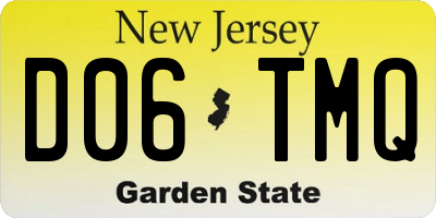 NJ license plate D06TMQ