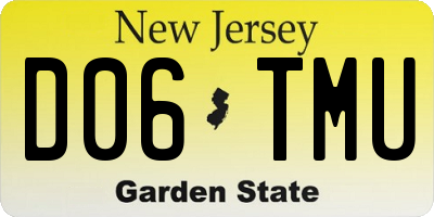 NJ license plate D06TMU