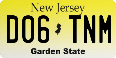 NJ license plate D06TNM