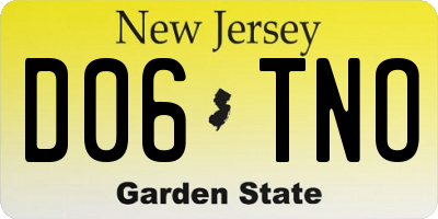 NJ license plate D06TNO