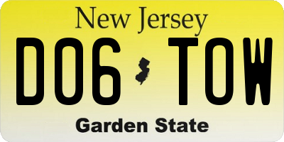 NJ license plate D06TOW