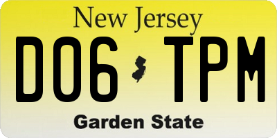 NJ license plate D06TPM