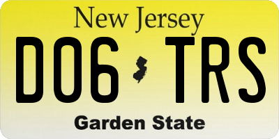 NJ license plate D06TRS