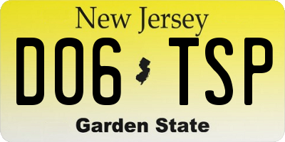 NJ license plate D06TSP