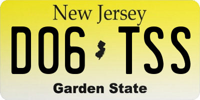 NJ license plate D06TSS