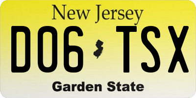 NJ license plate D06TSX