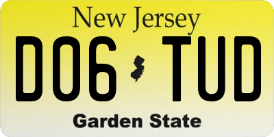 NJ license plate D06TUD