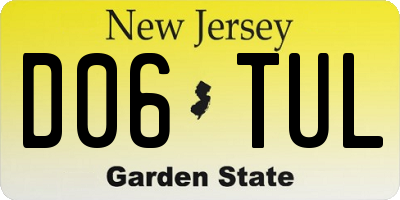 NJ license plate D06TUL