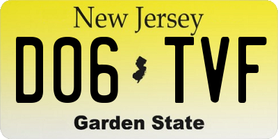 NJ license plate D06TVF