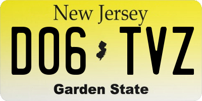 NJ license plate D06TVZ