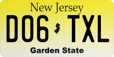 NJ license plate D06TXL