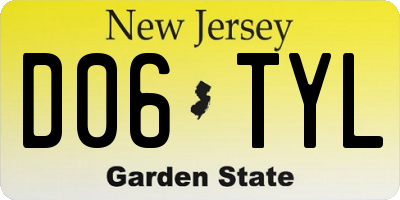 NJ license plate D06TYL
