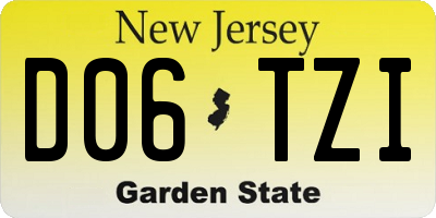 NJ license plate D06TZI
