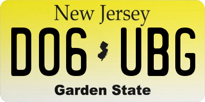 NJ license plate D06UBG