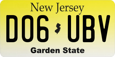 NJ license plate D06UBV
