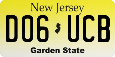 NJ license plate D06UCB